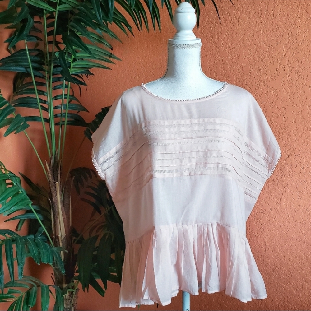Velvet By Graham & Spencer Madi Top Ruffle Pink Small Spring